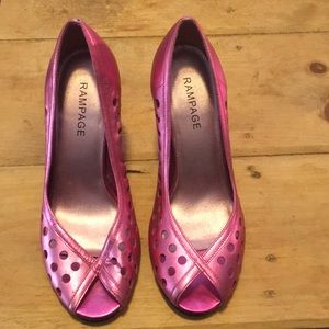 Metallic Pink Rampage Heels